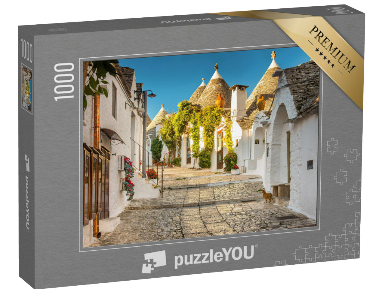 puzzle 1000 dílků „Trulli v Alberobellu, Apulie, Itálie“