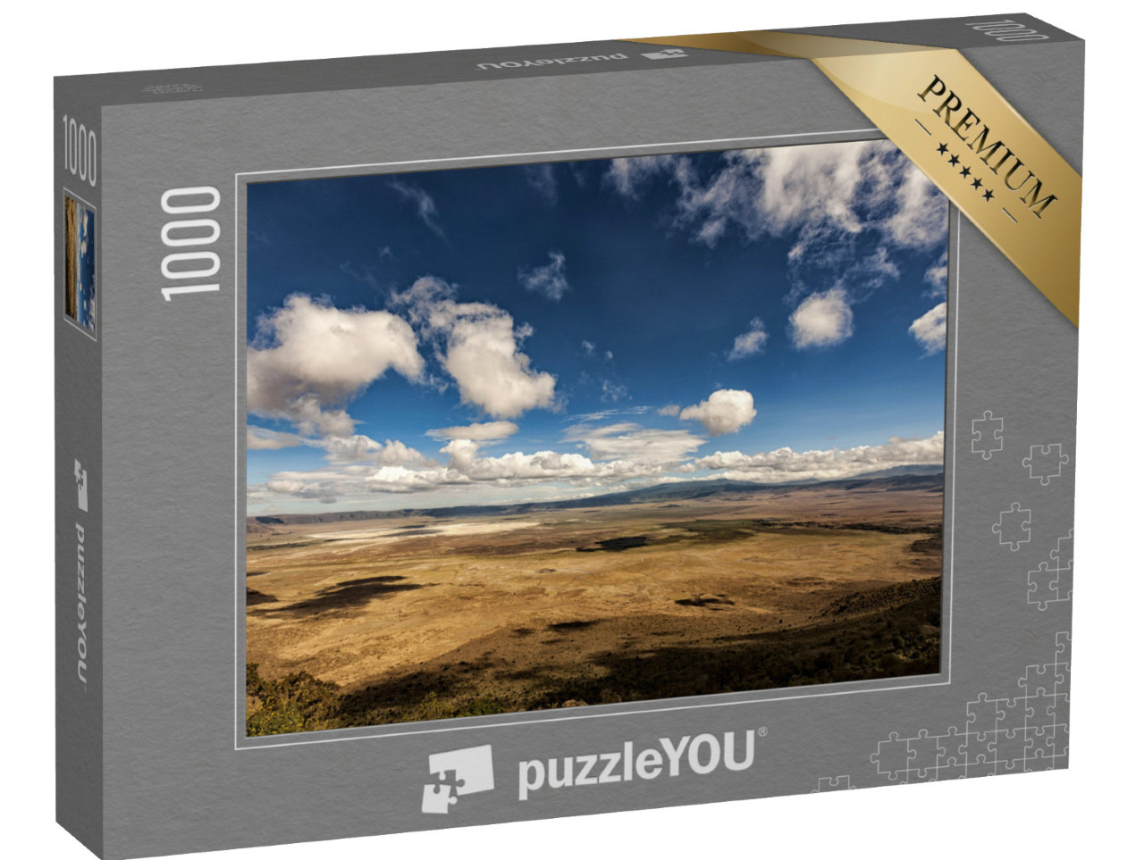 puzzle 1000 dílků „Pohled na kráter Ngorongoro z ptačí perspektivy“