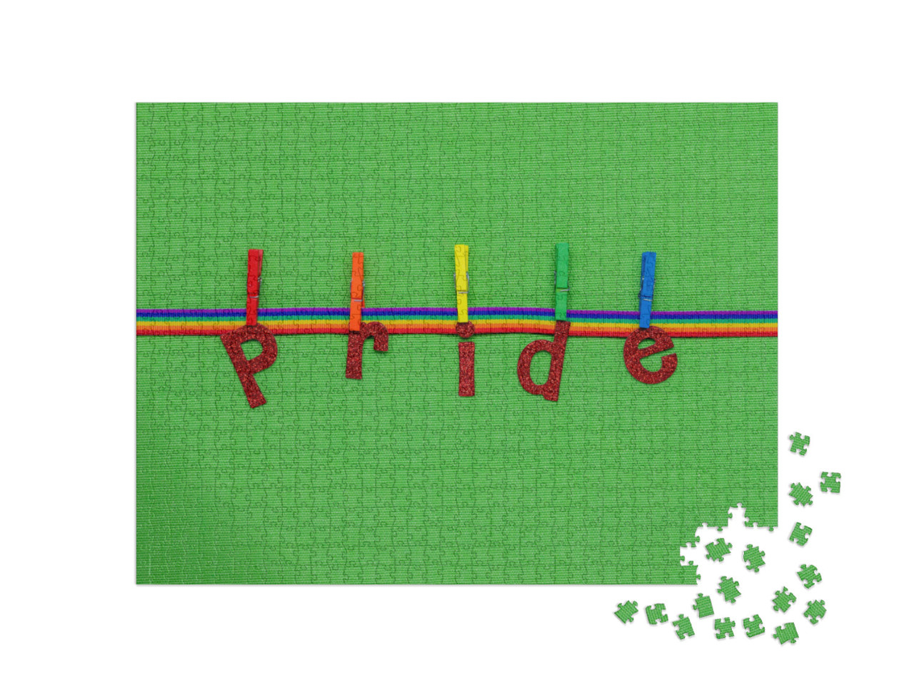 puzzle 1000 dílků „Pozadí LGBTQ Pride s písmeny visícími s c“