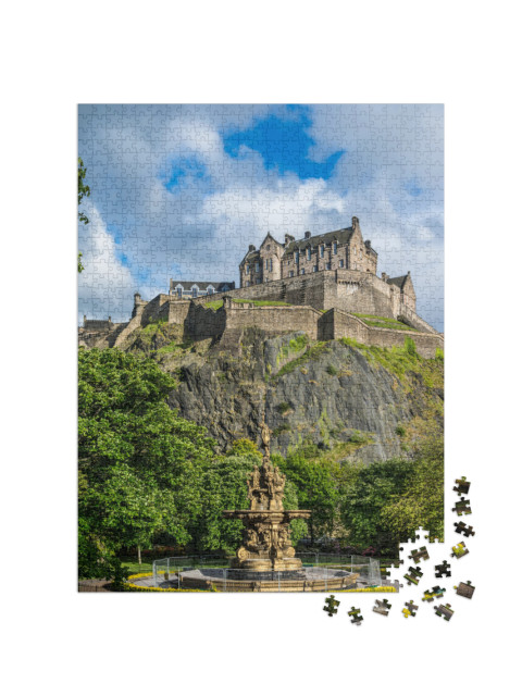 puzzle 1000 dílků „Edinburský hrad, Skotsko, z Princes Street Gardens“