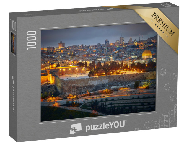 puzzle 1000 dílků „Večerní pohled na staré město Jeruzaléma. Izrael“