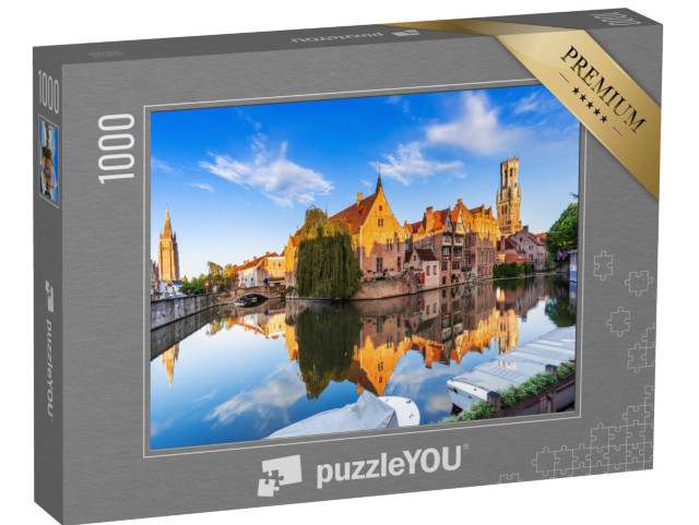 puzzle 1000 dílků „Unikátní kanál Rozenhoedkaai v belgických Bruggách“