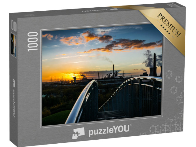 puzzle 1000 dílků „Západ slunce nad Porúřím u Duisburgu“