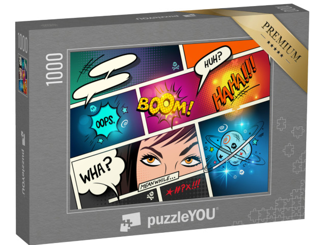 puzzle 1000 dílků „Řečové bubliny na komiksovém pozadí“