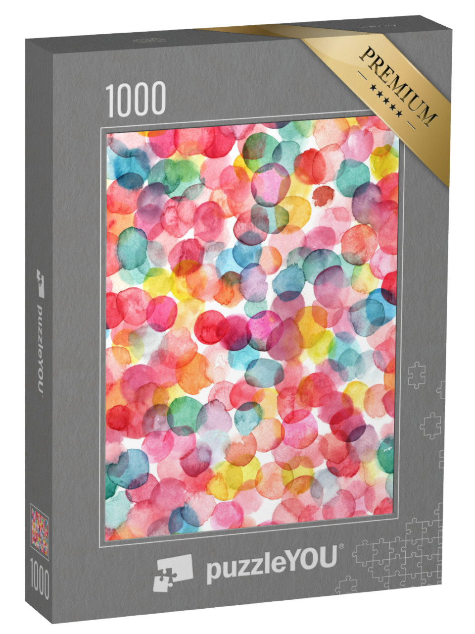 puzzle 1000 dílků „Barevné akvarelové tečky“