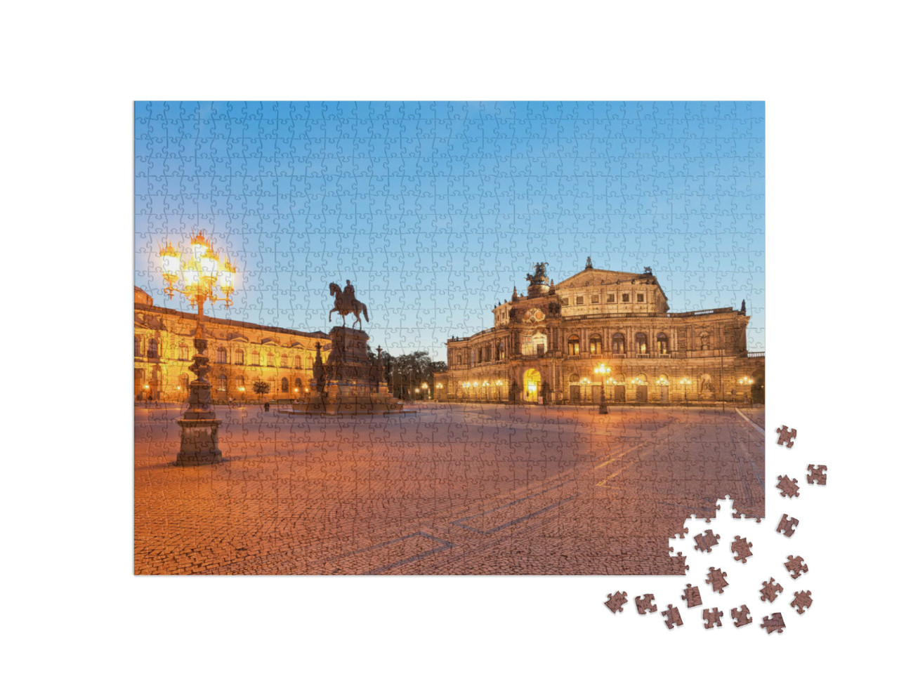 puzzle 1000 dílků „Drážďanská Semperova opera v ranní atmosféře“