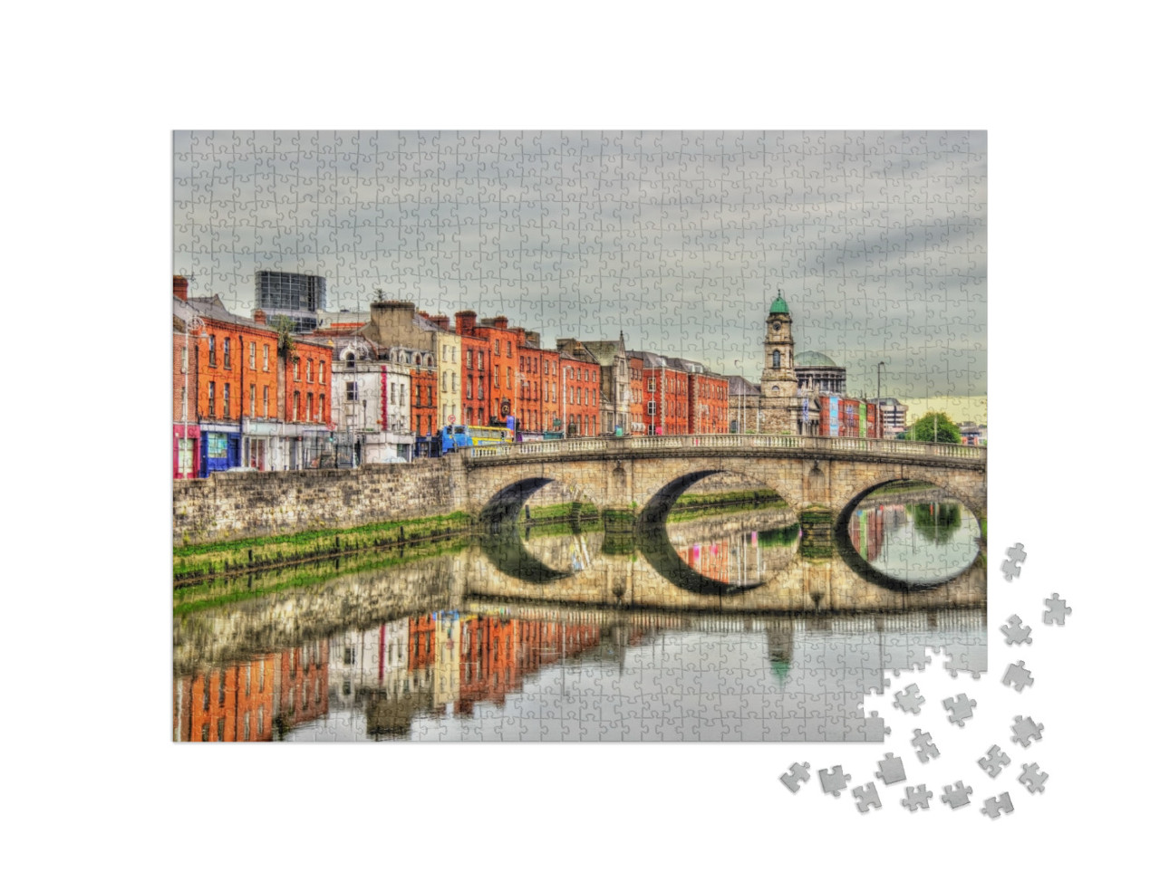 puzzle 1000 dílků „Pohled na Mellows Bridge v Dublinu, Irsko“