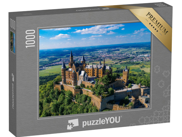 puzzle 1000 dílků „Letecký pohled na slavný zámek Hohenzollern, Německo“