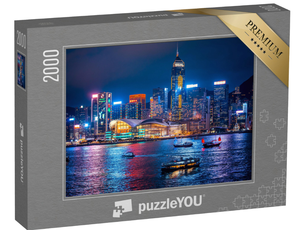 puzzle 2000 dílků „Hongkong v noci“