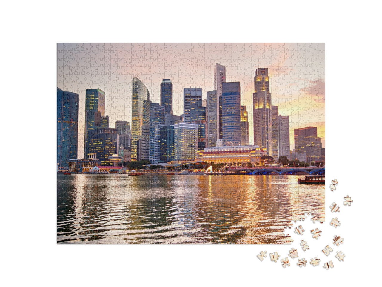 puzzle 1000 dílků „Singapurské panorama při západu slunce“