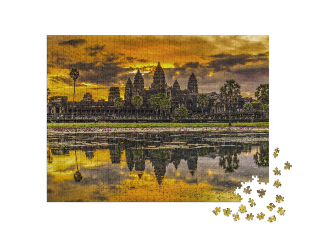 puzzle 1000 dílků „Východ slunce nad Angkor Vat, Kambodža“