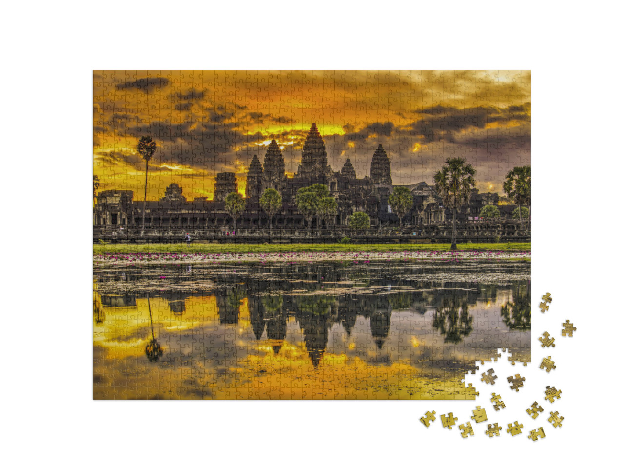 puzzle 1000 dílků „Východ slunce nad Angkor Vat, Kambodža“