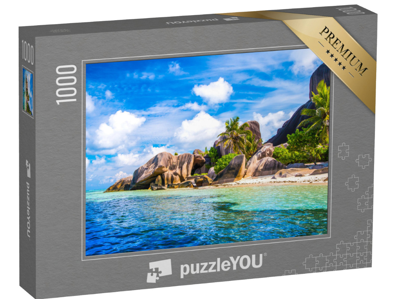 puzzle 1000 dílků „Anse Source d'Argent: nejznámější pláž na Seychelách, La Digue“