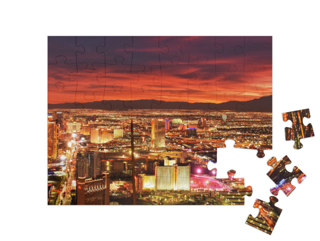 puzzle 48 dílků „Las Vegas po západu slunce“