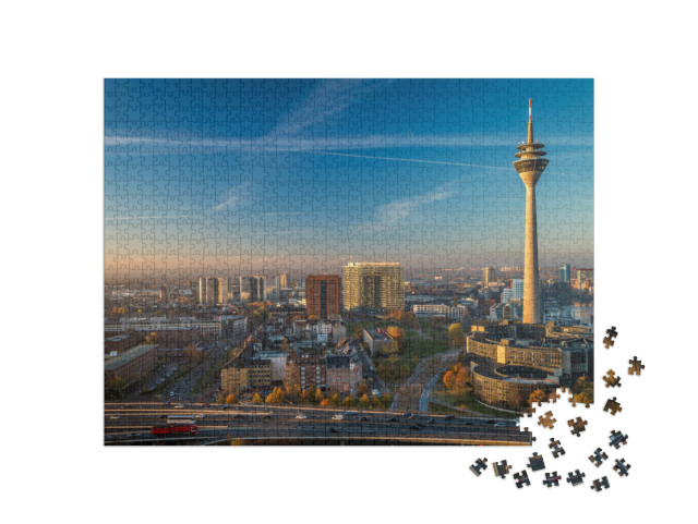 puzzle 1000 dílků „Televizní věž v Düsseldorfu, Německo“