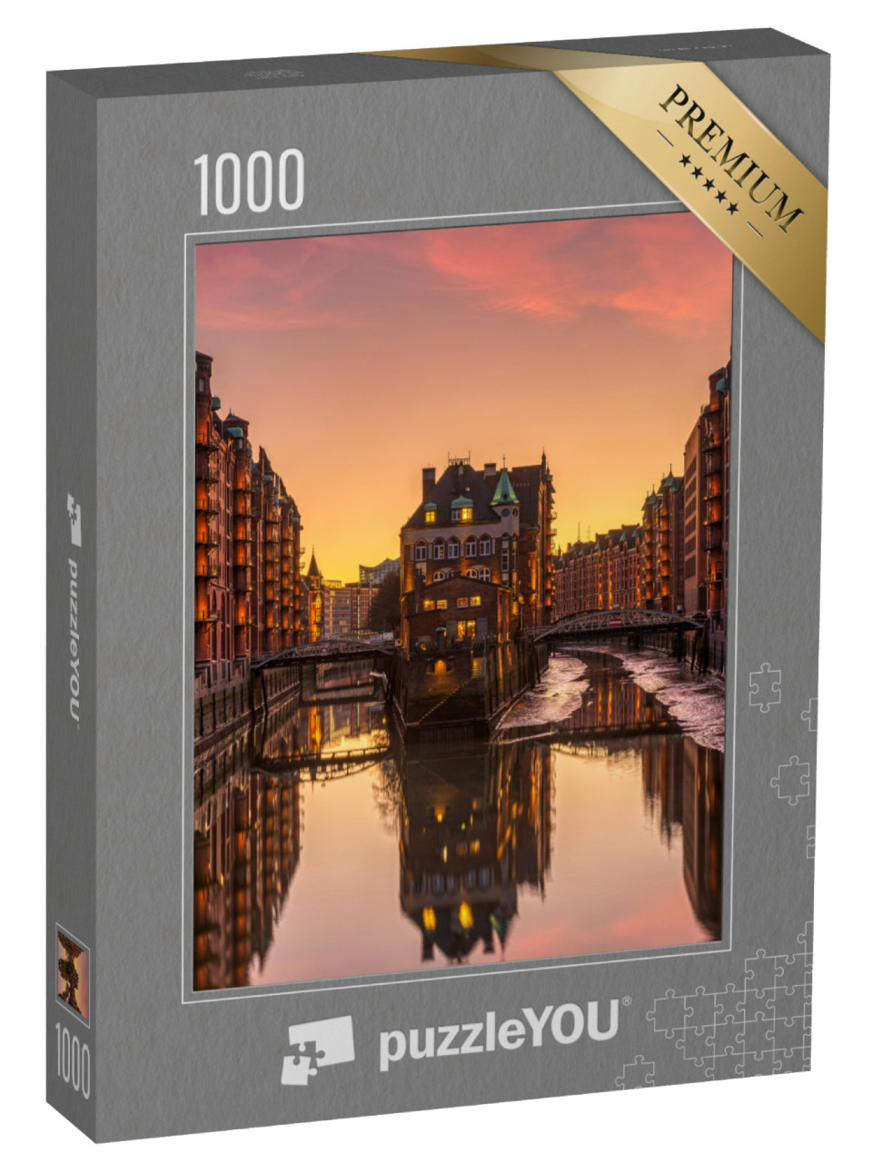 puzzle 1000 dílků „Stará skladištní čtvrť v Hamburku, Německo“