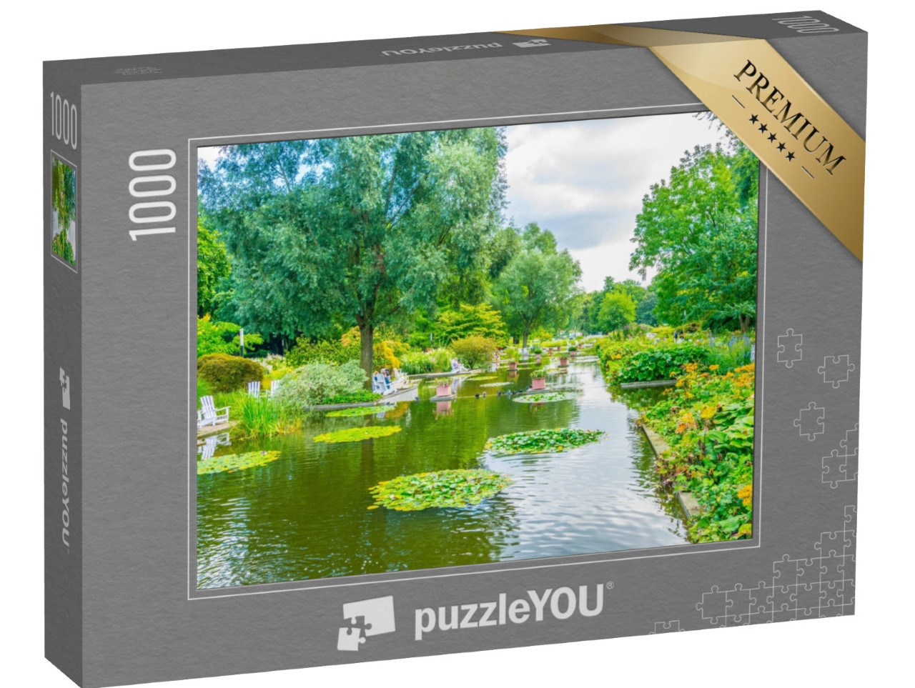 puzzle 1000 dílků „Planten un Blomen, stará botanická zahrada v Hamburku“