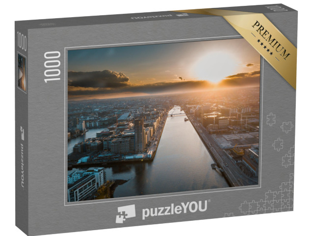 puzzle 1000 dílků „Západ slunce nad Dublinem na řece Liffey“