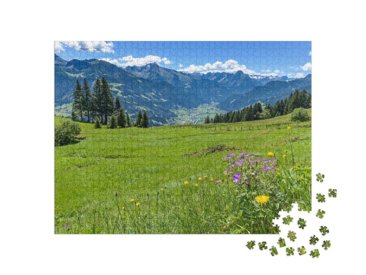 puzzle 1000 dílků „Zillertal, Tyrolsko“