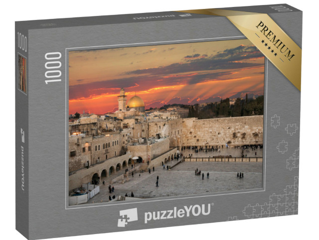 puzzle 1000 dílků „Západní zeď u Skalního dómu na Chrámové hoře v Jeruzalémě, Izrael“