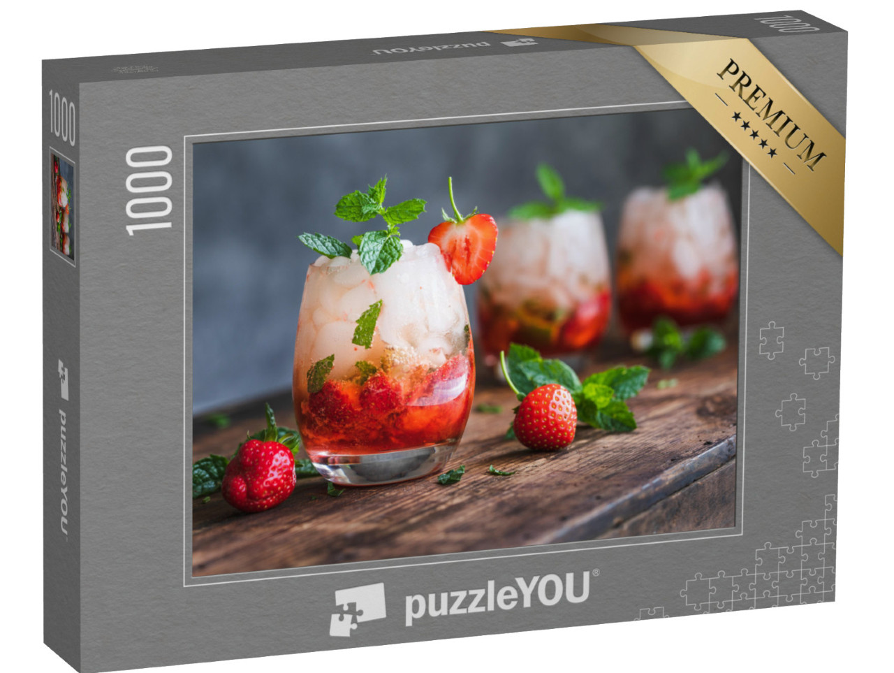 puzzle 1000 dílků „Mojito s jahodami a mátou“