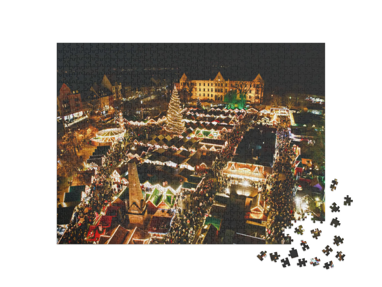 puzzle 1000 dílků „Erfurtský vánoční trh“