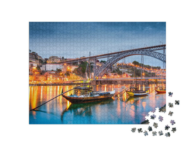puzzle 1000 dílků „Panorama starého města Porto na řece Douro, Portugalsko“