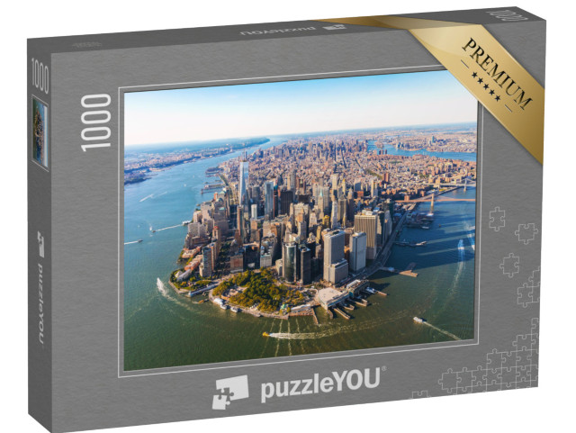puzzle 1000 dílků „Úchvatný letecký pohled na dolní Manhattan v New Yorku“