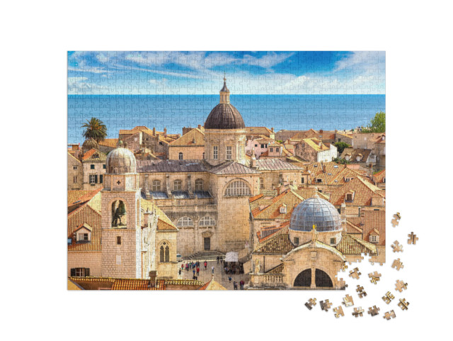 puzzle 1000 dílků „Staré město Dubrovník za krásného letního dne, Chorvatsko“