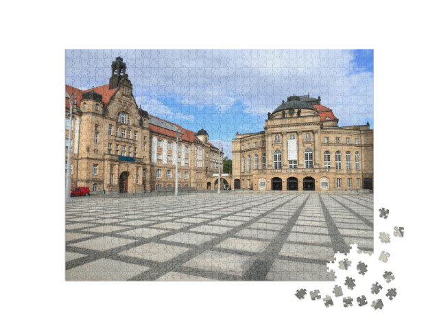 puzzle 1000 dílků „Galerie umění a opera, Chemnitz, Německo“