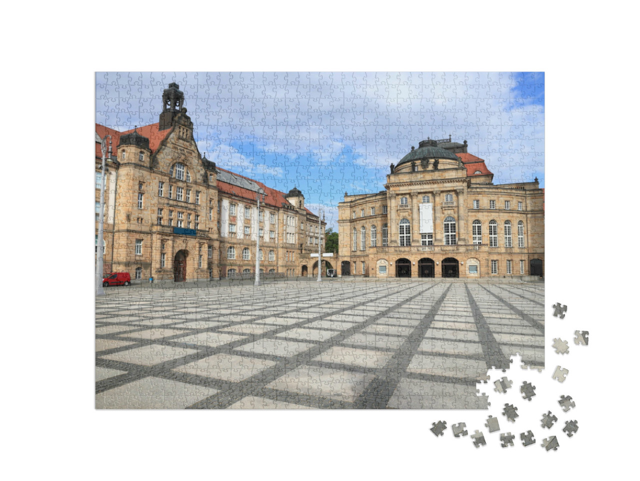 puzzle 1000 dílků „Galerie umění a opera, Chemnitz, Německo“