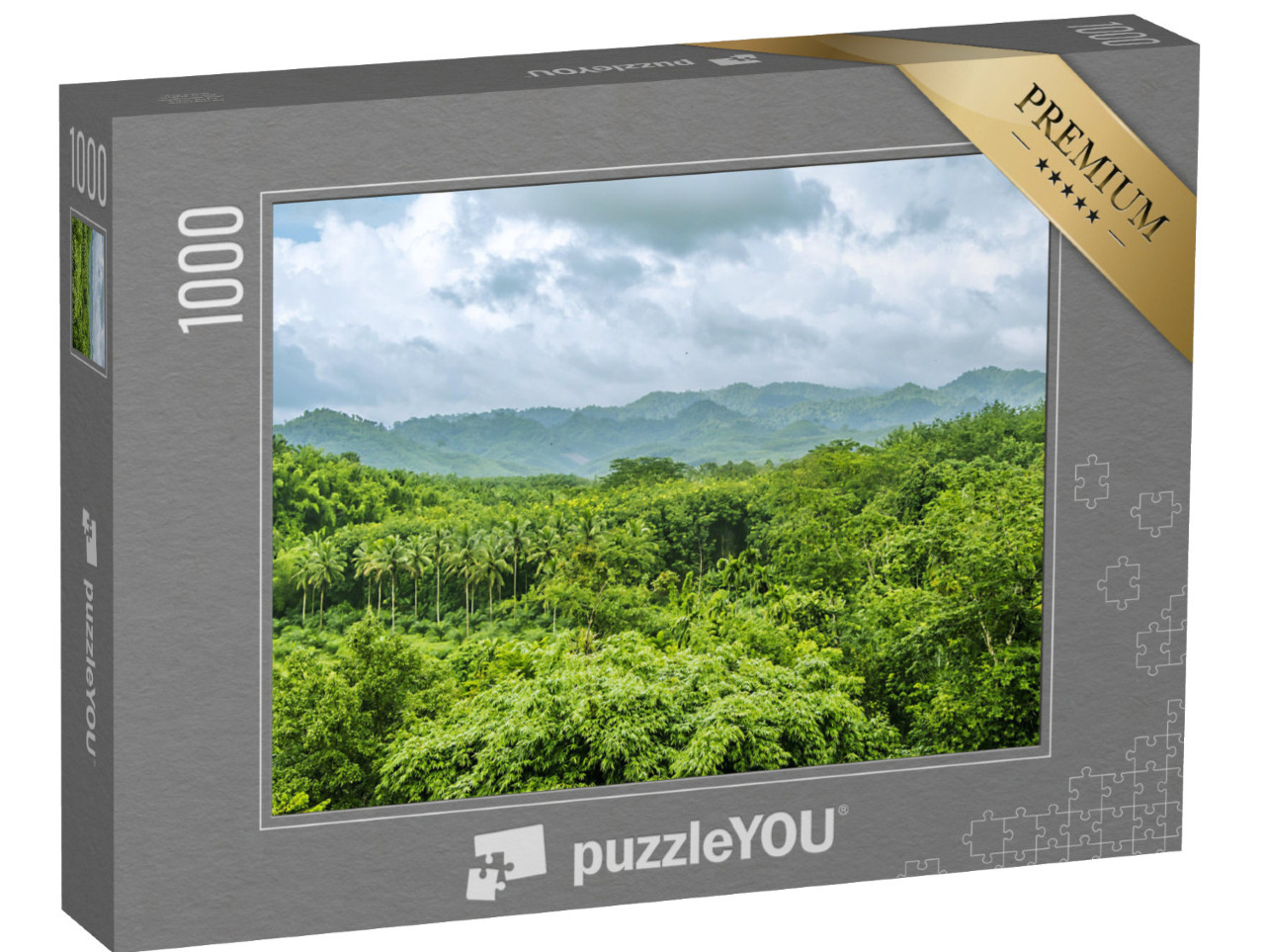 puzzle 1000 dílků „Deštný prales v období dešťů v Surat Thani, Thajsko“