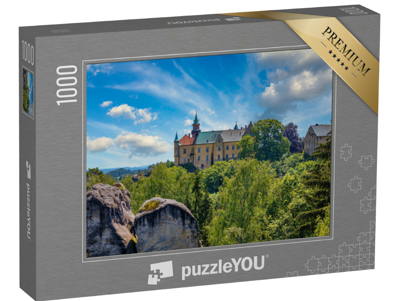 puzzle 1000 dílků „Zámek Hrubá Skála, Český ráj, Česká republika“