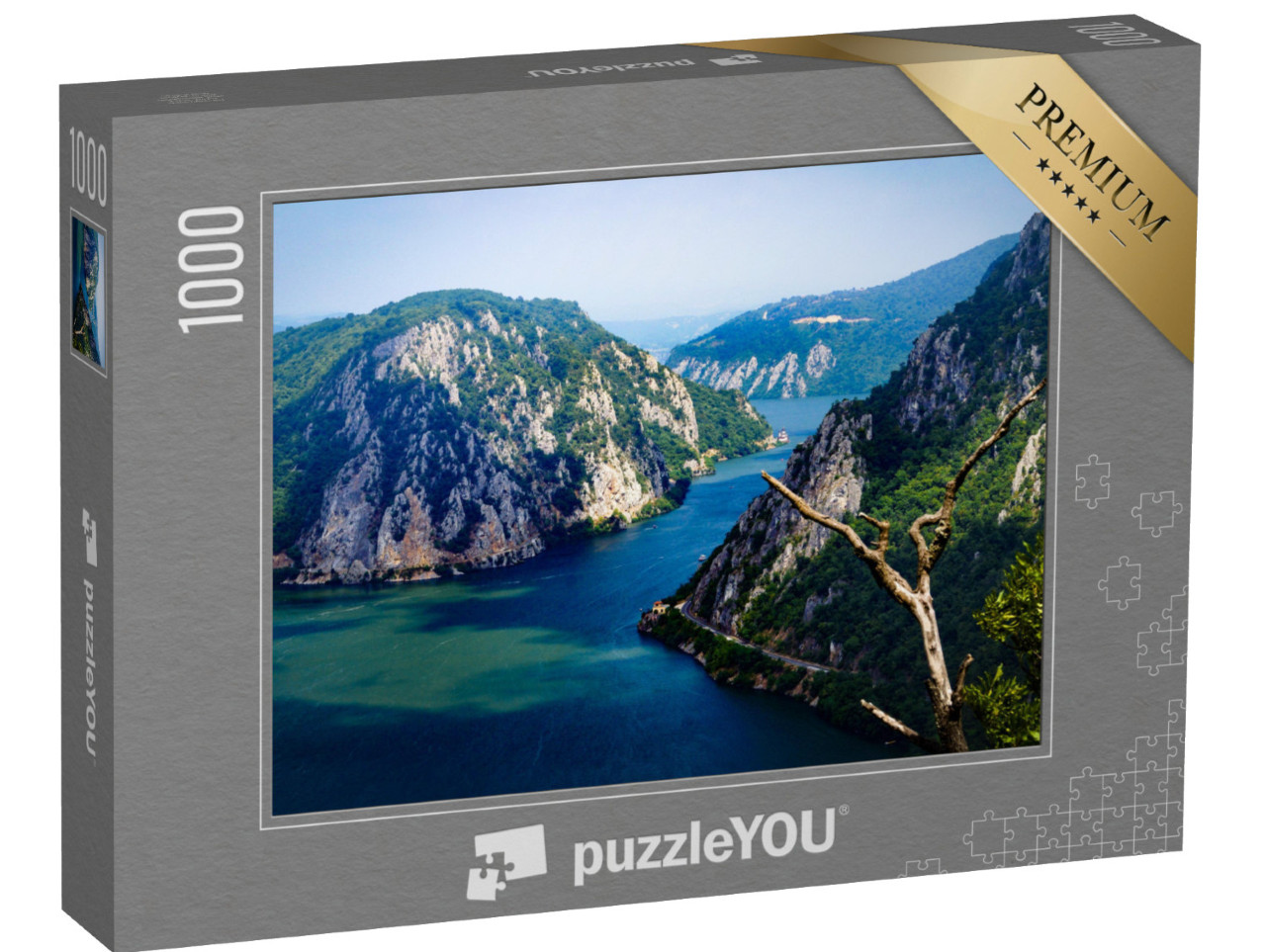 puzzle 1000 dílků „Železná brána Dunaje jako přirozená hranice mezi Srbskem a Rumunskem“