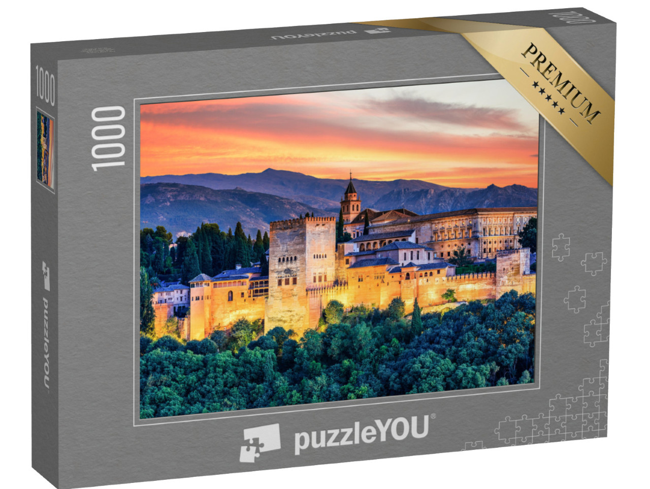 puzzle 1000 dílků „Alhambra při západu slunce, Granada, Španělsko“