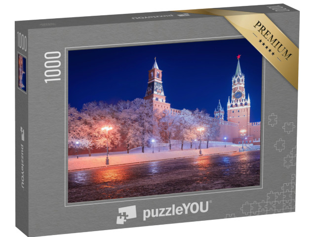 puzzle 1000 dílků „Zimní Moskva: Rudé náměstí u Kremlu“