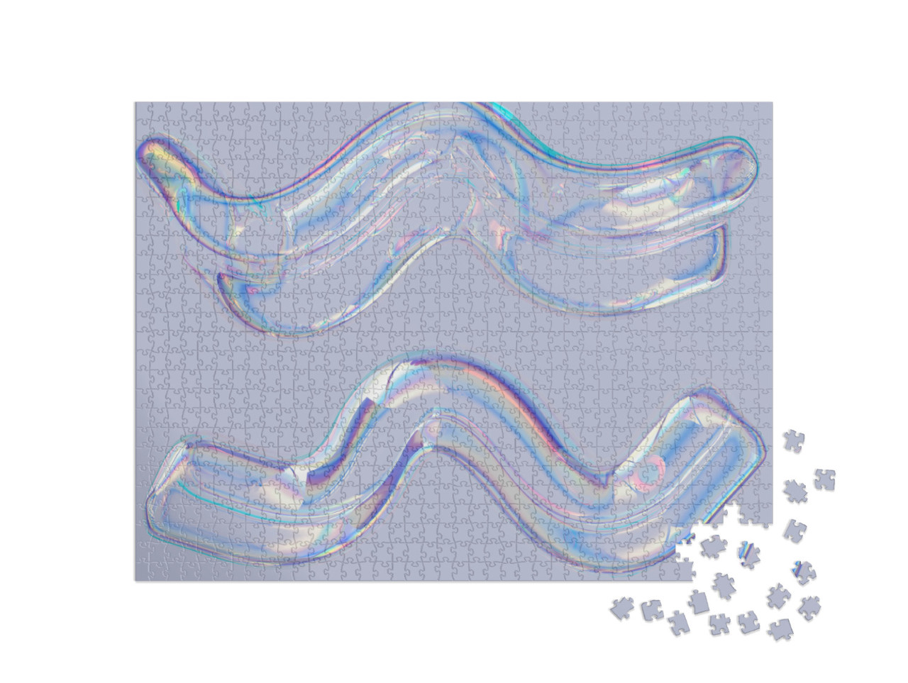 puzzle 1000 dílků „Barevné 3D Fluid Shape Holographic Gradient, geometrické...“