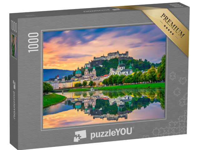 puzzle 1000 dílků „Východ slunce nad panoramatem Salzburgu, Rakousko“