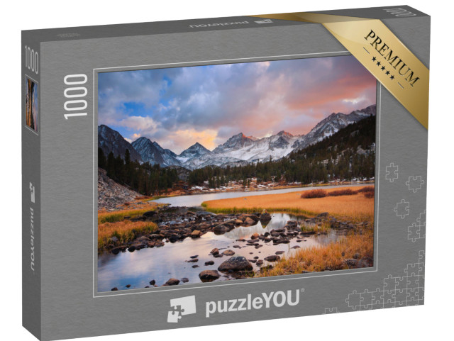 puzzle 1000 dílků „Krásný západ slunce v horách“