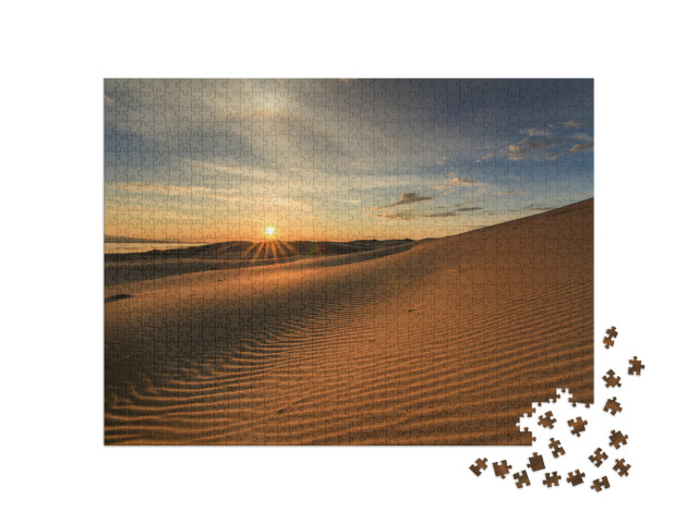 puzzle 1000 dílků „Krásný pohled na poušť Gobi v Mongolsku“