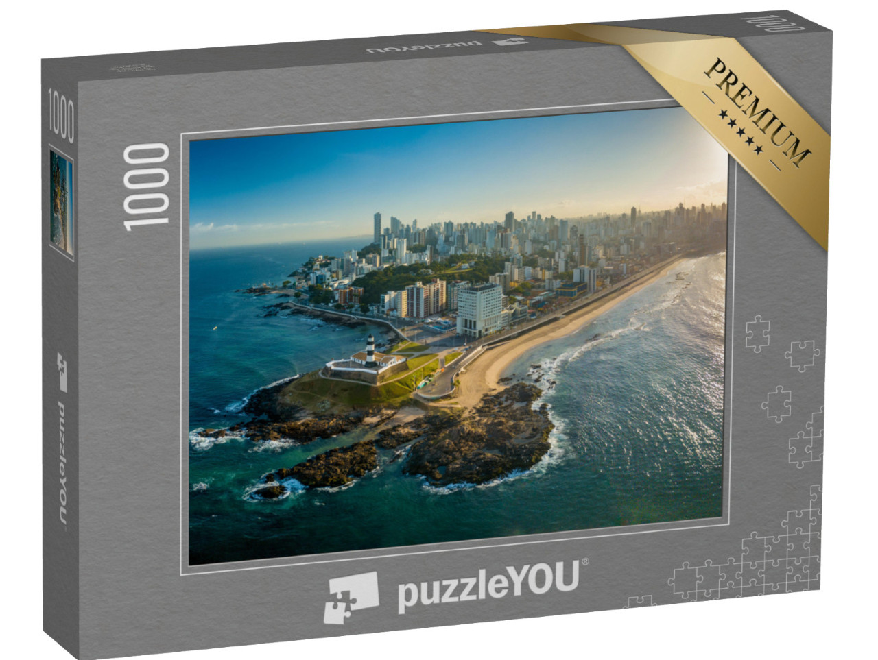 puzzle 1000 dílků „Letecký pohled na Farol da Barra, Salvador, Bahia, Brazílie“