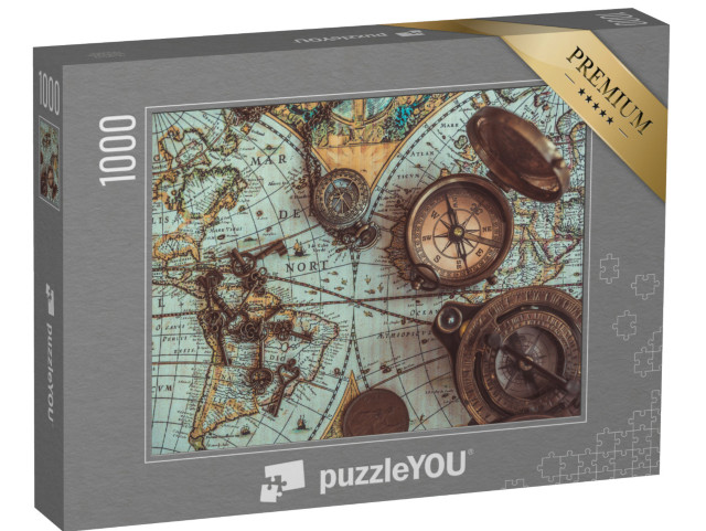 puzzle 1000 dílků „Vintage: Starožitný materiál na karty“