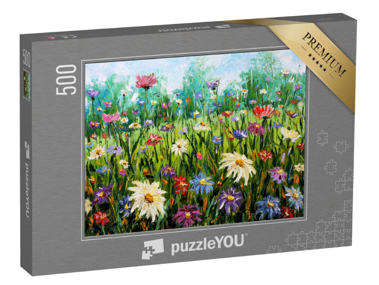 puzzle 500 dílků „Olejomalba: Divoké květiny“