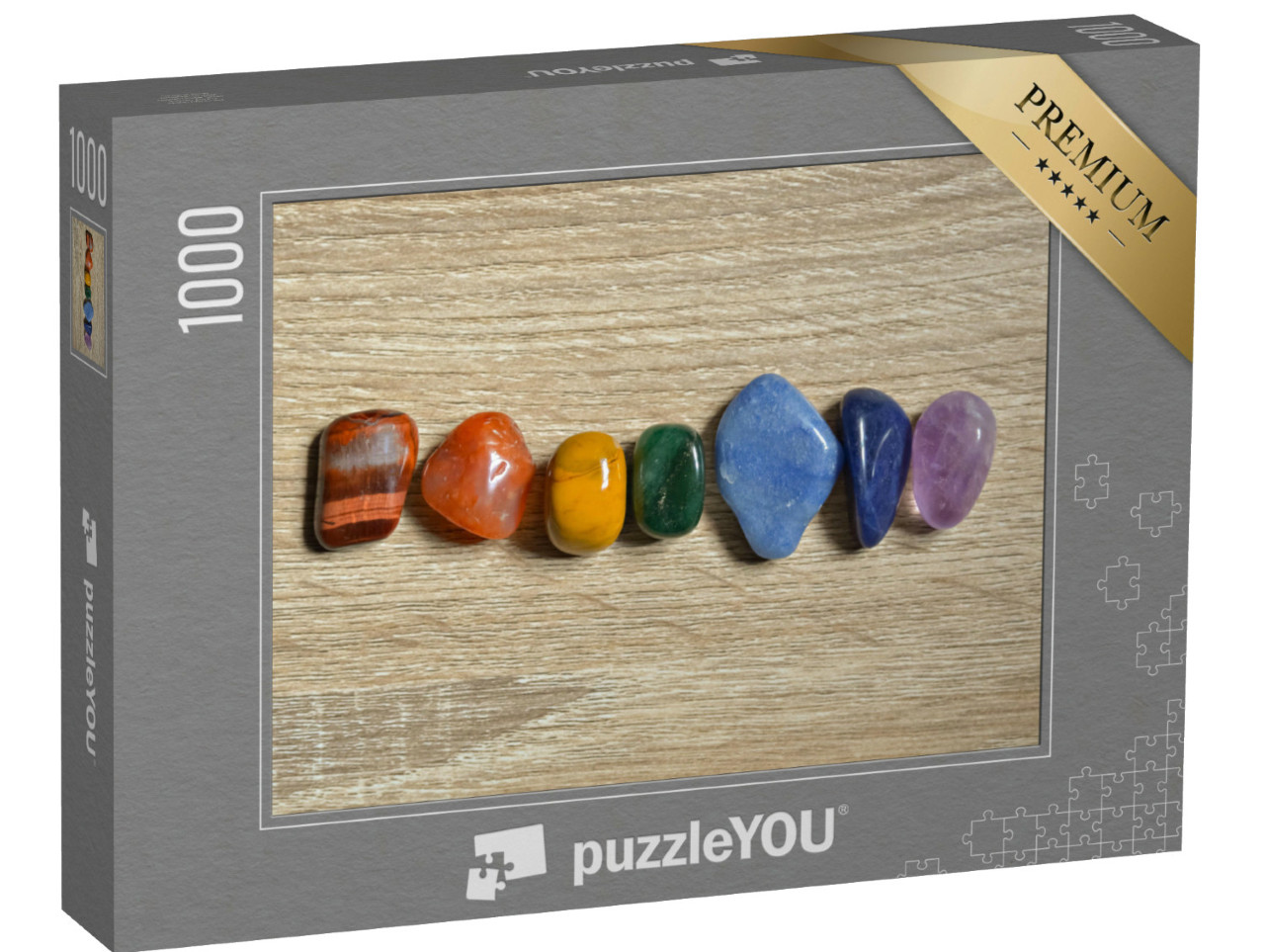 puzzle 1000 dílků „Detailní záběr na čakrové kameny, čakrové krystaly“