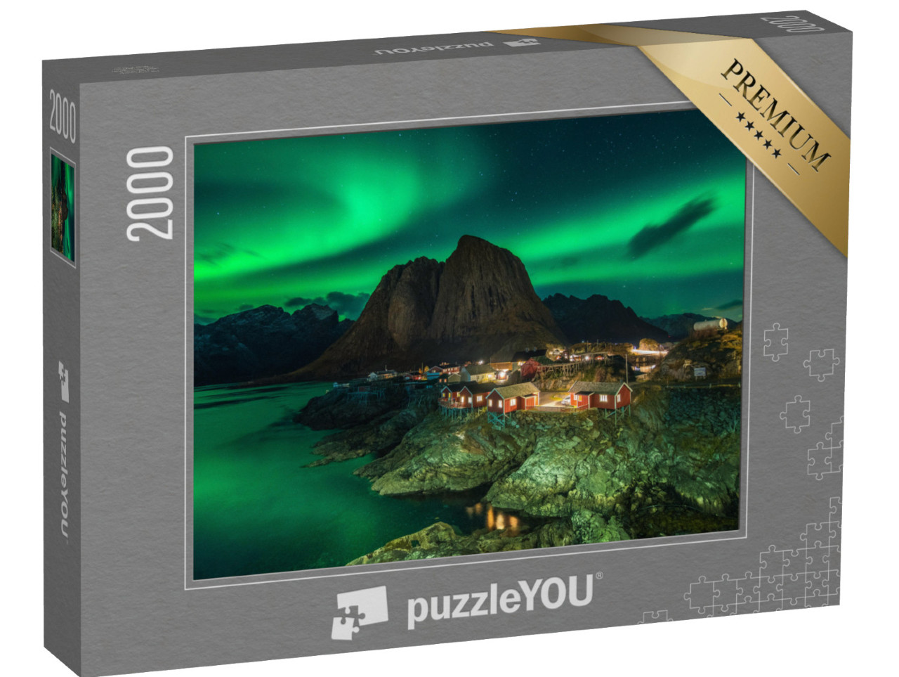 puzzle 2000 dílků „Krásná polární záře v Norsku“
