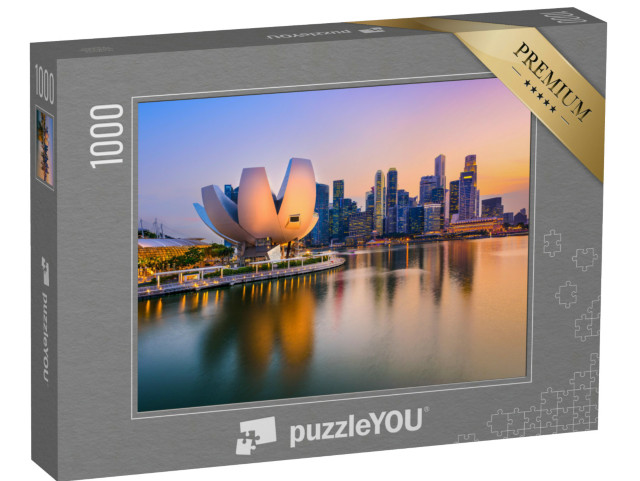 puzzle 1000 dílků „Singapurské panorama v přístavu za soumraku“