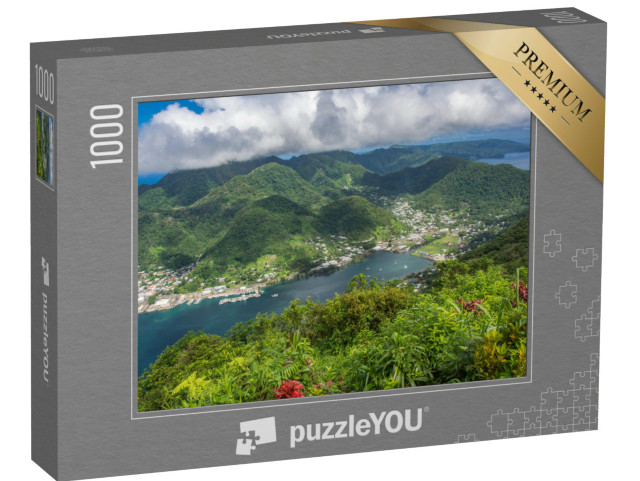 puzzle 1000 dílků „Letecký pohled na vesnici Pago Pago a přístav“