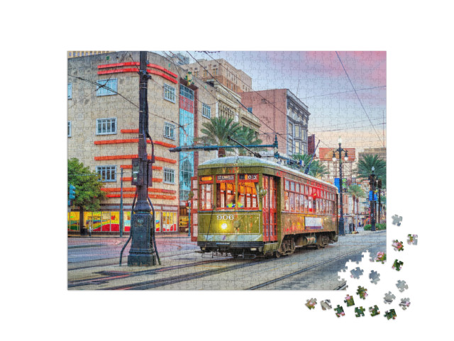 puzzle 1000 dílků „Tramvaj v centru New Orleans, USA“