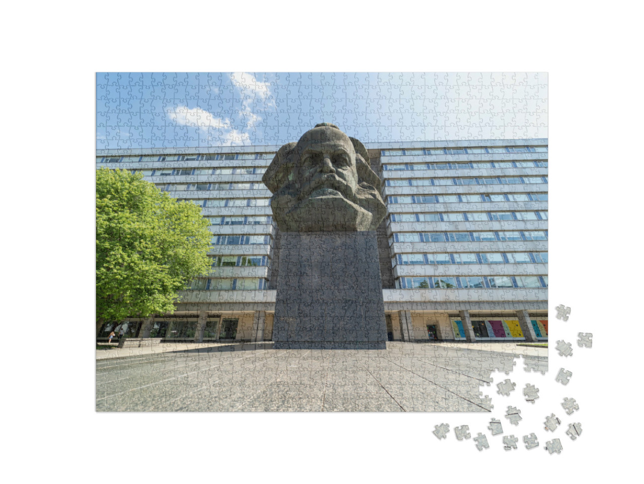 puzzle 1000 dílků „Pomník Karla Marxe, Chemnitz, Německo“