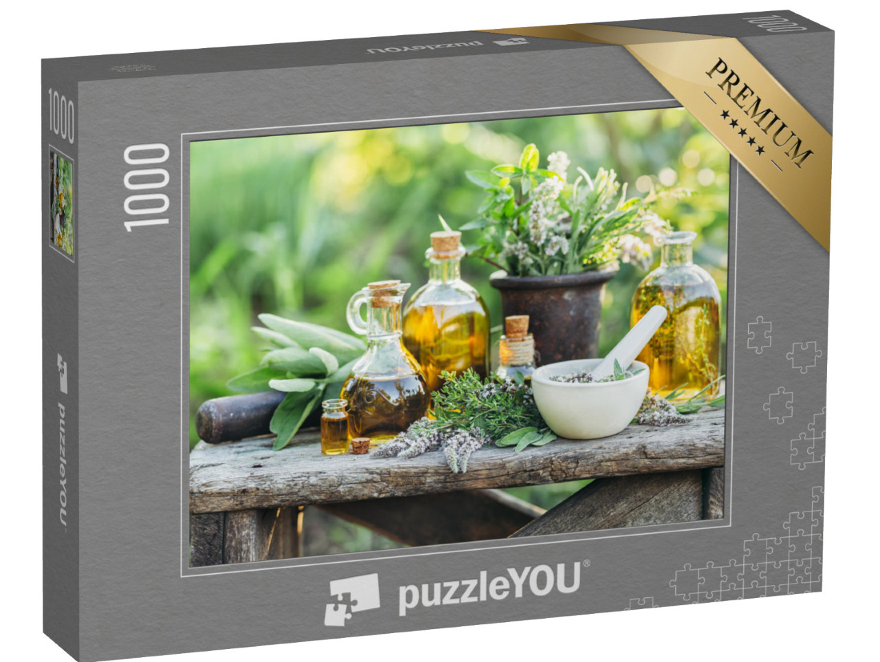 puzzle 1000 dílků „Olej a bylinky ze zahrady“